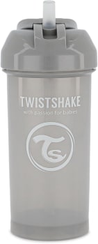 Garrafinha com Canudo Twistshake Cinza 360ml