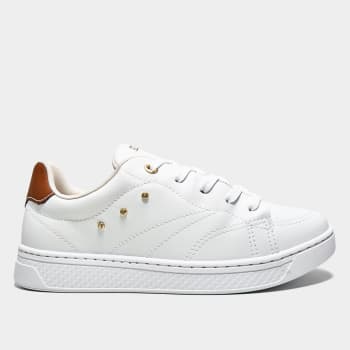 Tênis Ramarim Strass Lateral Feminino - Branco+Amarelo