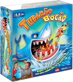 Jogo Tubarão Bocão com 12 Peixes - Br753 Multikids Azul