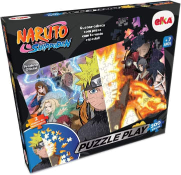 Elka Puzzle Play 200 Peças - Naruto Shippuden, Cor: Cartonado Colorido