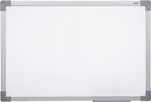 Quadro Branco Moldura MDF REVESTIDO na cor Aluminio Soft STALO, 70x50