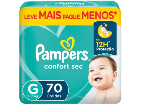 Fralda Pampers Confort Sec Tam G - 70 Undiades