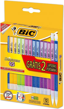 Lapiseira BIC Shimmers 0,5mm Multicor Corpo Colorido Brilhante Hexagonal Leve 14 Pague 12 891944