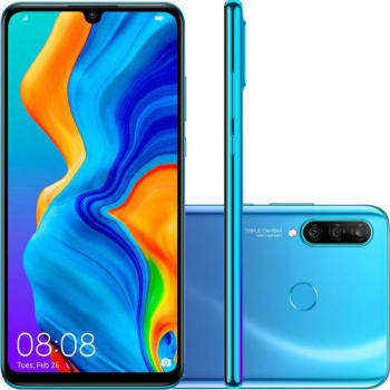 Smartphone Huawei P30 Lite Android 9.0 6.15" Octacore 128GB 4G 24MP+8MP+2MP Dual Chip - Azul Turquesa