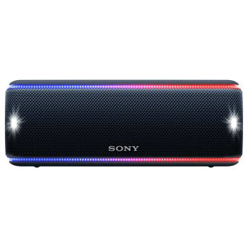 Caixa de Som Portátil Sony SRS-XB31 com Bluetooth, Extra Bass, Iluminação Multicolorida, Efeitos Sonoros, Design a Prova d'água e Poeira - Preta