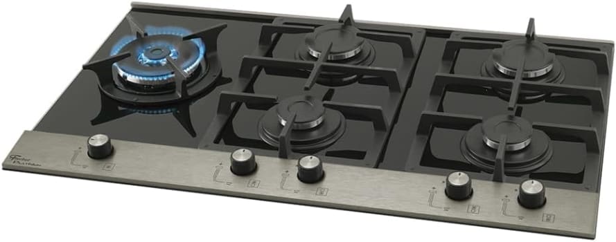 Cooktop Fischer Platinium 5 Bocas Vidro, 1750W, Bivolt (Preto)