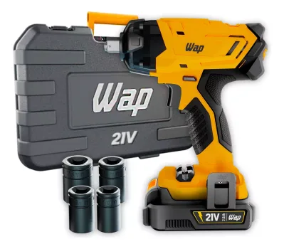 Chave De Impacto 1/2 Pol Wap 350nm 21v Com Carregador Bivolt Cor Amarelo 110V/220V