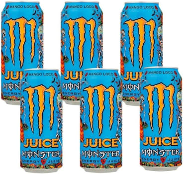 Energético Monster Mango Loco Lata - 473ml - 6 Unidades