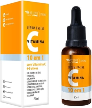 Sérum Facial Max Love Vitamina C 10 em 1 Pele Hidratada Macia e Iluminada 30ml