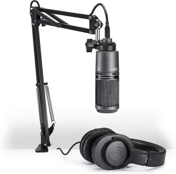 Kit Streaming e Podcasting Audio-Technica AT2020USB+PK