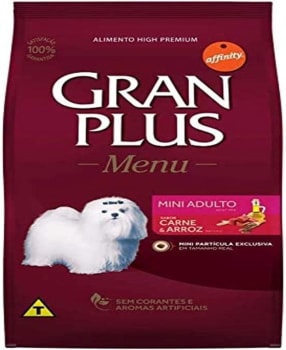  Ração para Cães Adultos Gran Plus Mini Carne e Arroz 15 Kg 