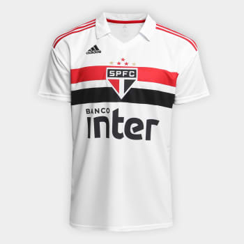 Camisa São Paulo I 2018 s/n° Torcedor Adidas Masculina - Branco e Vermelho