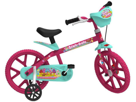 Bicicleta Infantil Aro 14 Bandeirante 3046 - Sweet Game Rosa