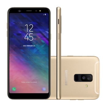 Smartphone Samsung Galaxy A6+ SM-A605GZDQZTO 64GB Dourado Tela 6" Câmera 21MP Android 8.0