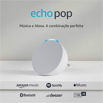 Echo Pop | Smart speaker compacto com som envolvente e Alexa | Cor Branca