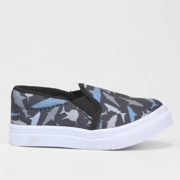 Slip On Infantil Kurz Estampado Menino - Preto+Azul