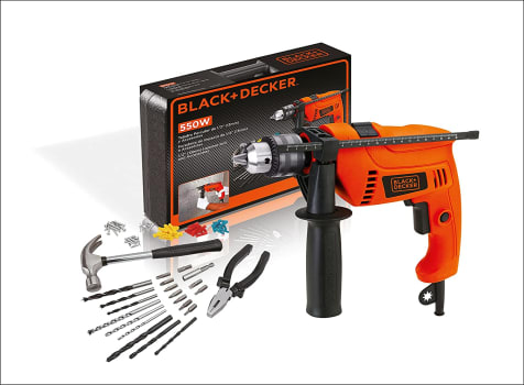 Furadeira de Impacto de 1/2 Pol. (13mm) 550W 2.800 RPM com 82 Acessórios e Maleta 110V HD555K BLACK+DECKER