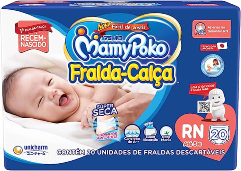 Fralda-Calça MamyPoko Tamanho RN, 20 unidades