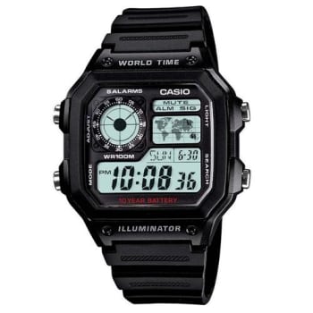 Relógio Masculino Digital Casio Multifunção AE1200WH1AVDF - Preto