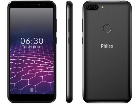 Smartphone Philco PCS01 64GB Preto 4G Octa-Core - 4GB RAM Tela 5,45” Câm. Dupla + Selfie 5MP - Magazine Ofertaesperta