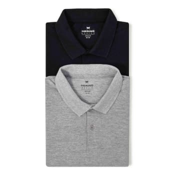 Kit com 2 Camisas Polo Básicas Masculinas Em Piquet - Cinza