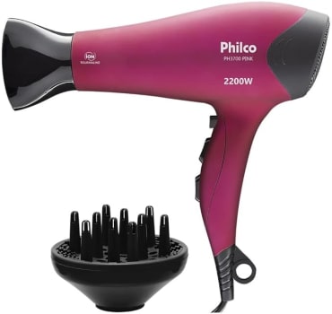 Secador De Cabelo Ph3700 Pink 2000W Rosa 110V Philco