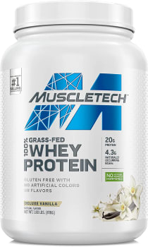 Whey Protein Deluxe Muscletech Grass Fed 100% Vani 816g