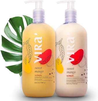 Kit Shampoo + Condicionador Sweet Mango - Nutrição- Antifrizz Proteção dos Fios - Brilho e Maciez - Para Cabelos