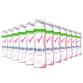 12 Desodorantes Antitranspirante Aerosol Comprimido Rexona Powder Feminino 53g
