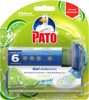 Desodorizador Sanitário Gel Adesivo Citrus Aplicador e Refil 6 Discos - Pato