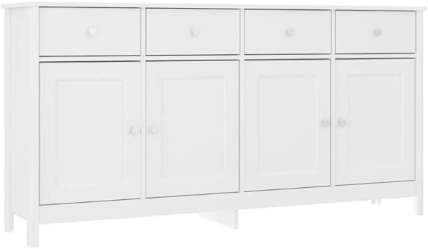 Aparador Buffet R-626, 4 Portas, 4 Gavetas - Ditália (Branco)