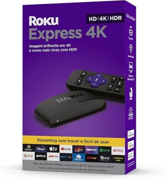 Roku Express 4K | Dispositivo de streaming para TV HD/4K/HDR compatível com Alexa, Siri e Google