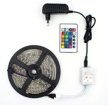 Fita LED RGB, Rolo 5m, com Controle Remoto