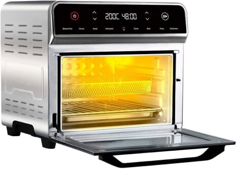 Forno Elétrico e Air Fryer Eos 25 Litros 4 em 1 Inox Efe25aid 220v