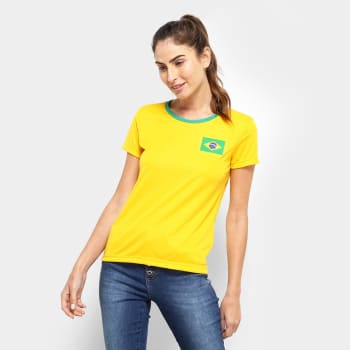 Camisa Brasil Torcedor Feminina - Amarelo