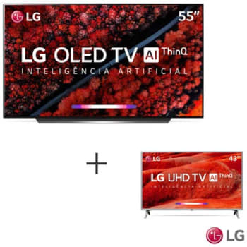 Smart TV 4K LG OLED AI 55 Ultra HD - OLED55C9PSA + Smart TV 4K LG LED 43 - 43UM7500PSB 