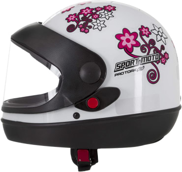 Pro Tork Capacete Sport Moto For Girls 56 Branco/Rosa 