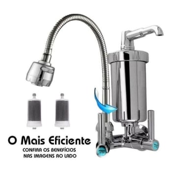 Torneira Com Filtro Gourmet Pia Cozinha De Parede Metal Inox - Metais e Cia