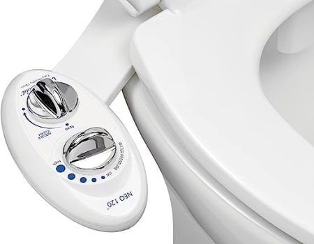 LUXE Bidet NEO 120 – Bocal autolimpante, acessório de bidê não elétrico de água doce para assento de vaso sanitário, pressão de água ajustável, lavage