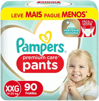 Pampers Pants Premium Care Fralda Fácil de Vestir XXG 90 Unidades