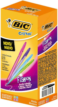 Caneta Esferográfica BIC Cristal Fashion, 1.2mm, 4 Cores