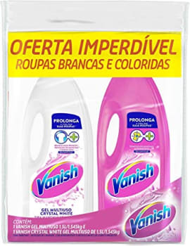 Tira Manchas Gel Vanish Multiuso para roupas brancas e coloridas - 2 unidades de 1,5L