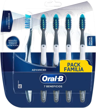 Escova Dental Oral-B Pro-Saúde 7 Benefícios - 5 Unidades