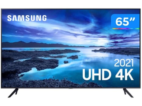 Smart TV 65” Crystal 4K Samsung 65AU7700 Wi-Fi - Bluetooth HDR Alexa Built in 3 HDMI 1 USB - Magazine Ofertaesperta