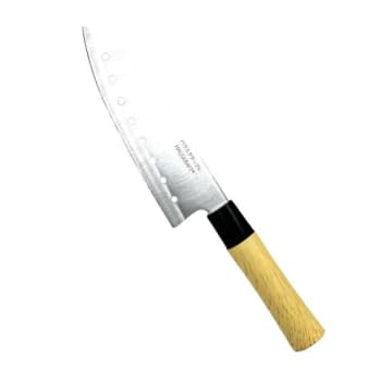 Faca Asia Santoku 7 C/Furos Aço Inox Multiuso Sushi Sashimi