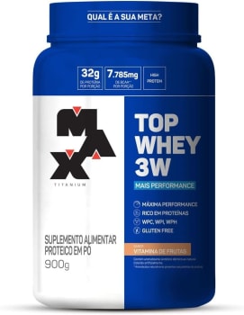 Top Whey Protein 3W Mais Performance 900g - Max Titanium