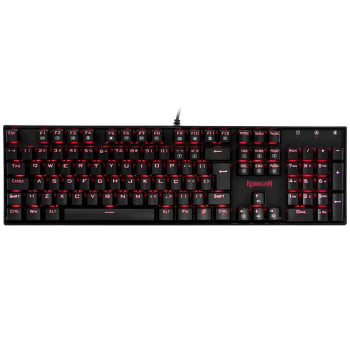 Teclado Mecânico Gamer Redragon Mitra, LED Vermelho, Switch Outemu Black, ABNT2, Preto - K551-1 (PT-BLACK)