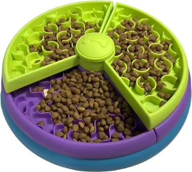 Comedouro Lento Labirinto 3 Níveis PETYC Alimentação Controlada para Pets 27x15 cm Design Inovador (Azul/Roxo/Verde)