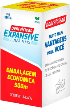 Fio dental profissional com 500 M Dentalclean - Com tecnologia Expansive que expande entre os dentes Dentalclean