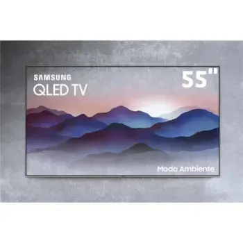 Smart TV QLED 55" UHD 4K Samsung 55Q6FN com Modo Ambiente, Pontos Quânticos, HDR1000, Controle Remoto Único, Comando de Voz, HDMI e USB - 2018